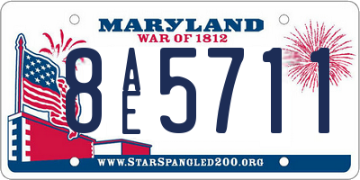 MD license plate 8AE5711