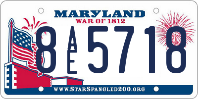 MD license plate 8AE5718