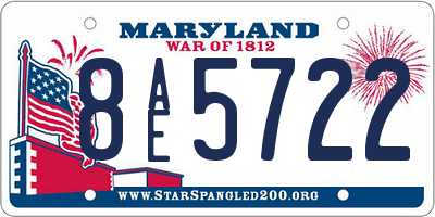 MD license plate 8AE5722