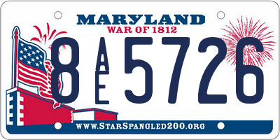 MD license plate 8AE5726