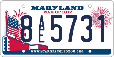 MD license plate 8AE5731