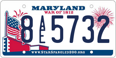 MD license plate 8AE5732