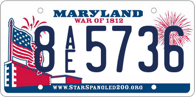 MD license plate 8AE5736