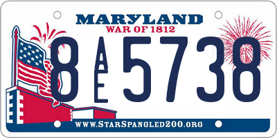 MD license plate 8AE5738