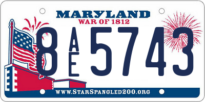 MD license plate 8AE5743