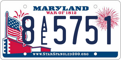 MD license plate 8AE5751