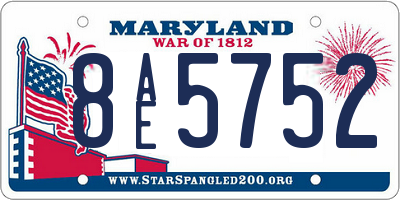 MD license plate 8AE5752