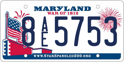 MD license plate 8AE5753