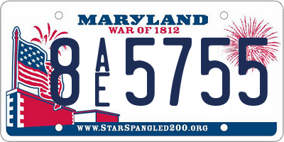MD license plate 8AE5755