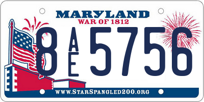 MD license plate 8AE5756