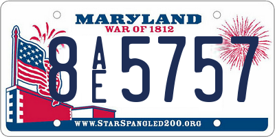MD license plate 8AE5757