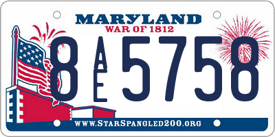 MD license plate 8AE5758