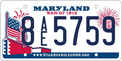 MD license plate 8AE5759