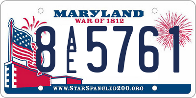 MD license plate 8AE5761