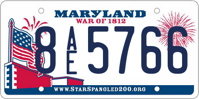 MD license plate 8AE5766