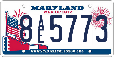 MD license plate 8AE5773