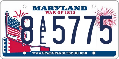 MD license plate 8AE5775