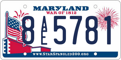 MD license plate 8AE5781