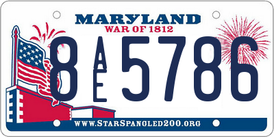 MD license plate 8AE5786
