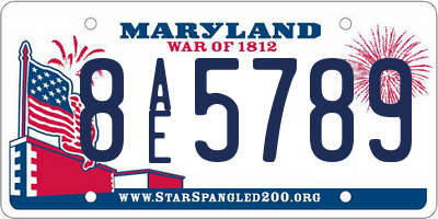 MD license plate 8AE5789