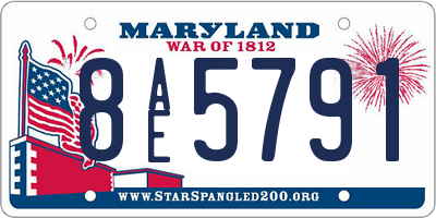 MD license plate 8AE5791