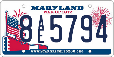 MD license plate 8AE5794