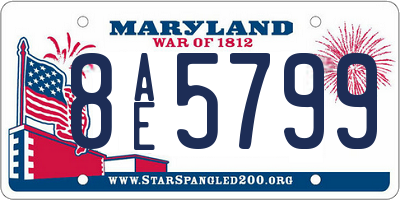 MD license plate 8AE5799