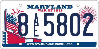 MD license plate 8AE5802