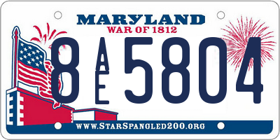 MD license plate 8AE5804