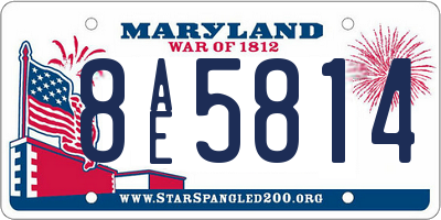 MD license plate 8AE5814