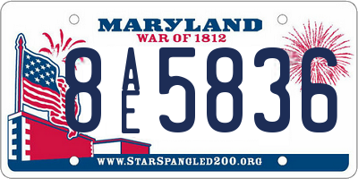 MD license plate 8AE5836
