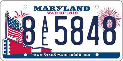 MD license plate 8AE5848