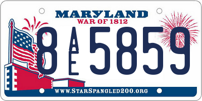 MD license plate 8AE5859