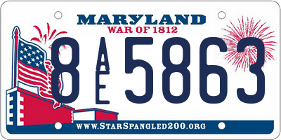 MD license plate 8AE5863
