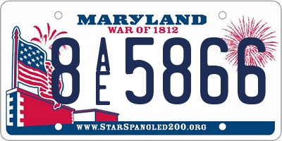 MD license plate 8AE5866