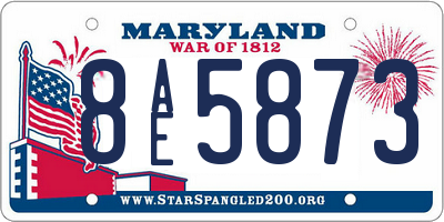 MD license plate 8AE5873