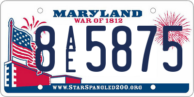 MD license plate 8AE5875