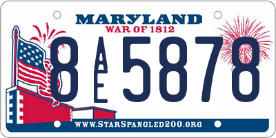 MD license plate 8AE5878