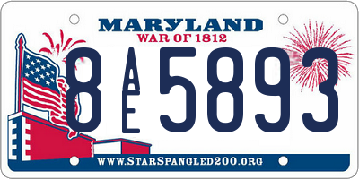 MD license plate 8AE5893