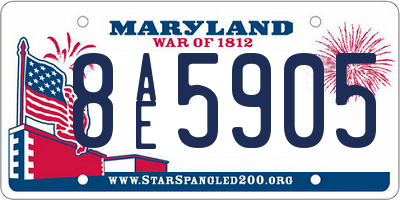 MD license plate 8AE5905