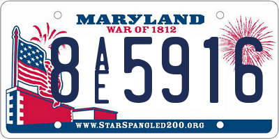 MD license plate 8AE5916