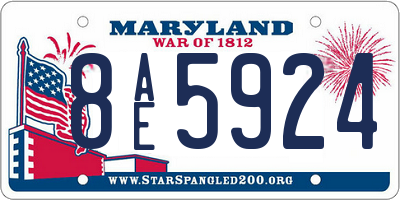 MD license plate 8AE5924