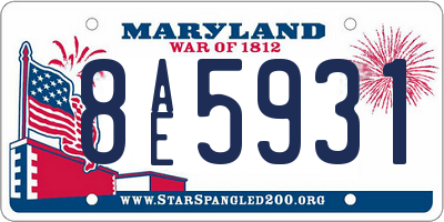 MD license plate 8AE5931