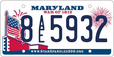 MD license plate 8AE5932