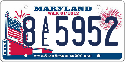 MD license plate 8AE5952