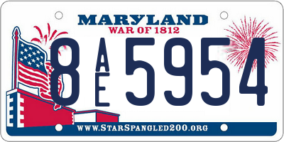 MD license plate 8AE5954