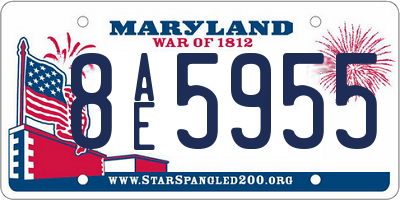 MD license plate 8AE5955
