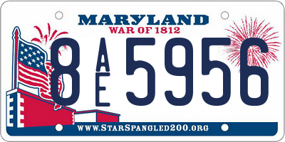 MD license plate 8AE5956