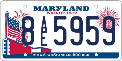 MD license plate 8AE5959