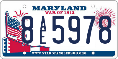 MD license plate 8AE5978